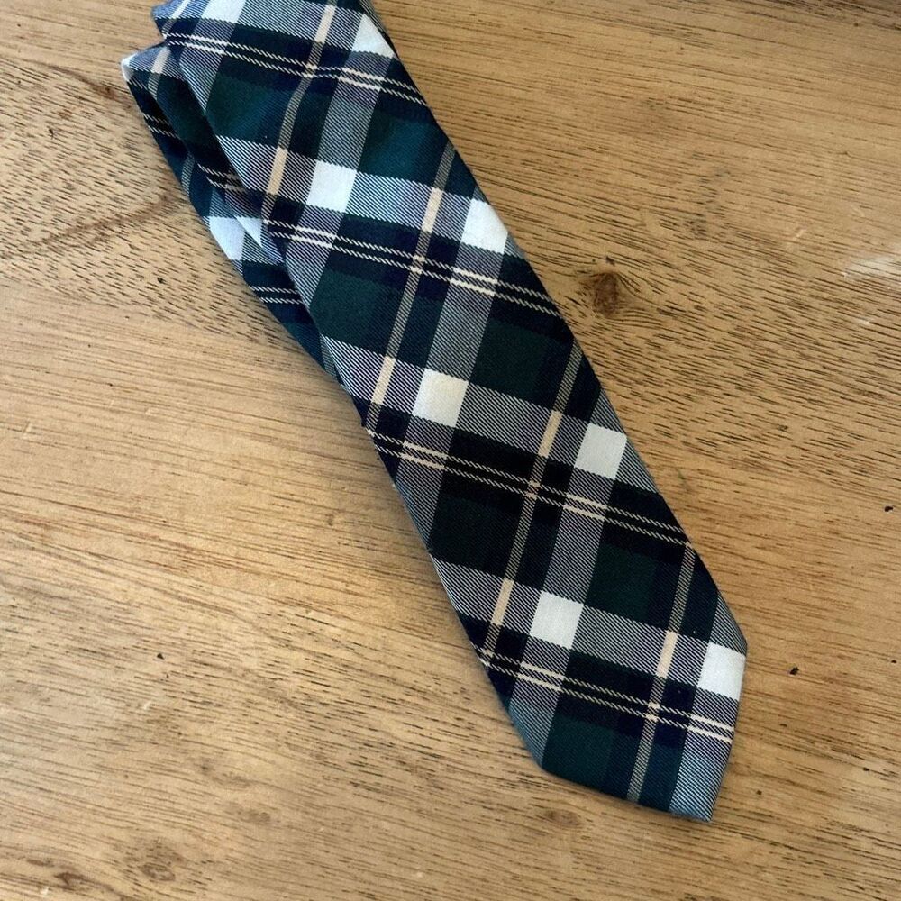 Vintage Abercrombie and Fitch plaid blue tie